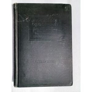 Vintage High School Geography Charles R Dryer 1920 Black Cloth HC Reference
